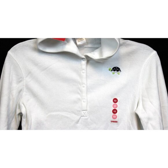 NEW 2006/05 Gymboree Prep Henley 10 Spring Turtle Hoodie T-Shirt Embroidered Whi - Picture 5 of 8